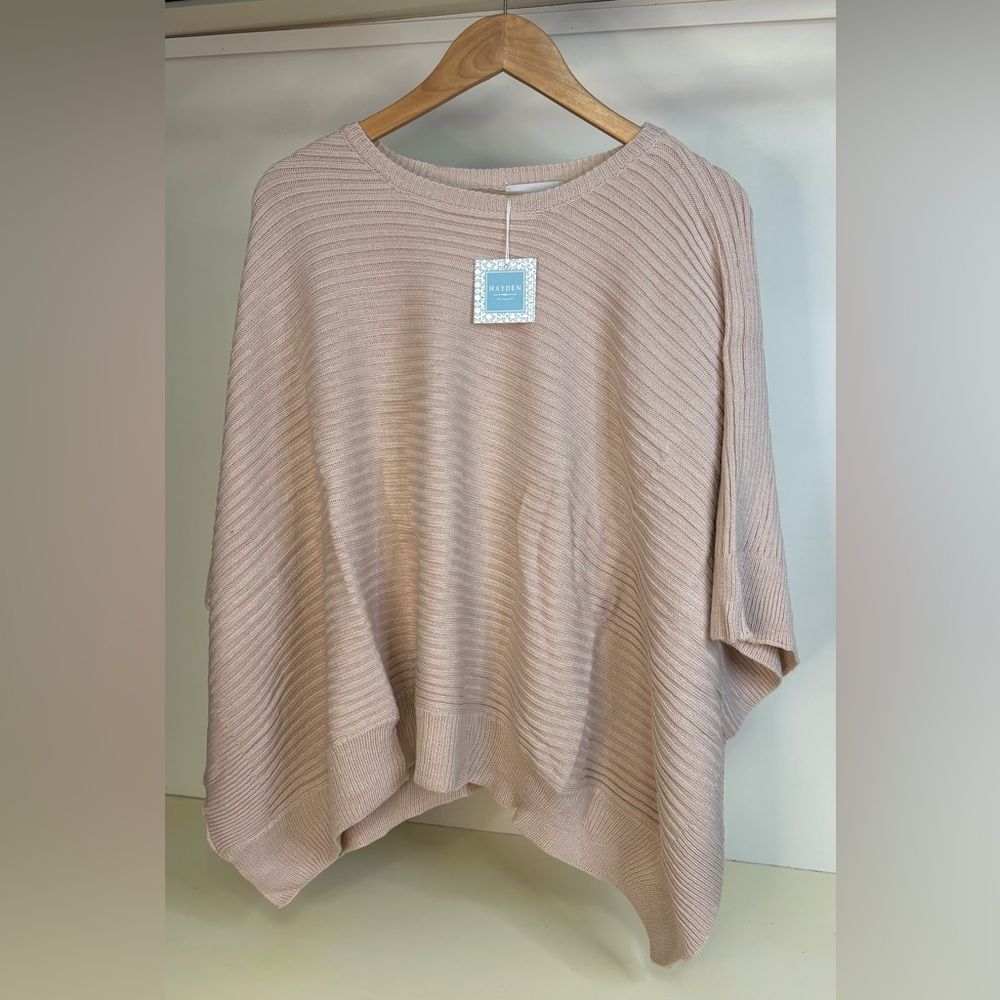 NWT Hayden Mauve Poncho with Textured Knit size M/L
